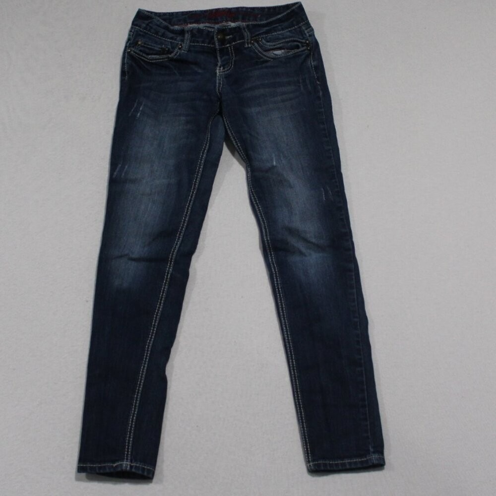 Vanity Women Blue Jeans Stone Wash Skinny Ankle Casual Size 26X30